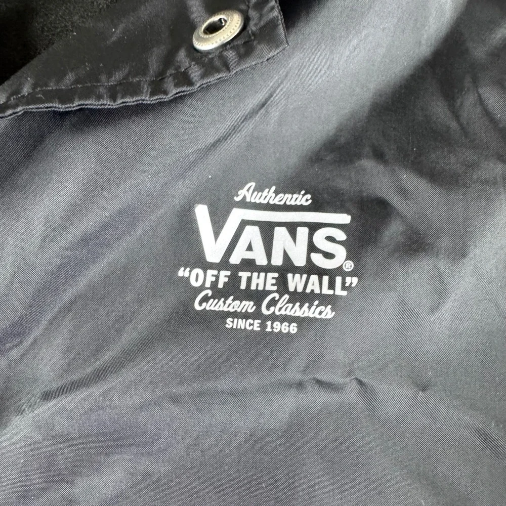 Vans Off The Wall Custom Classics Kids Large Black Coach Jacket Windbreaker